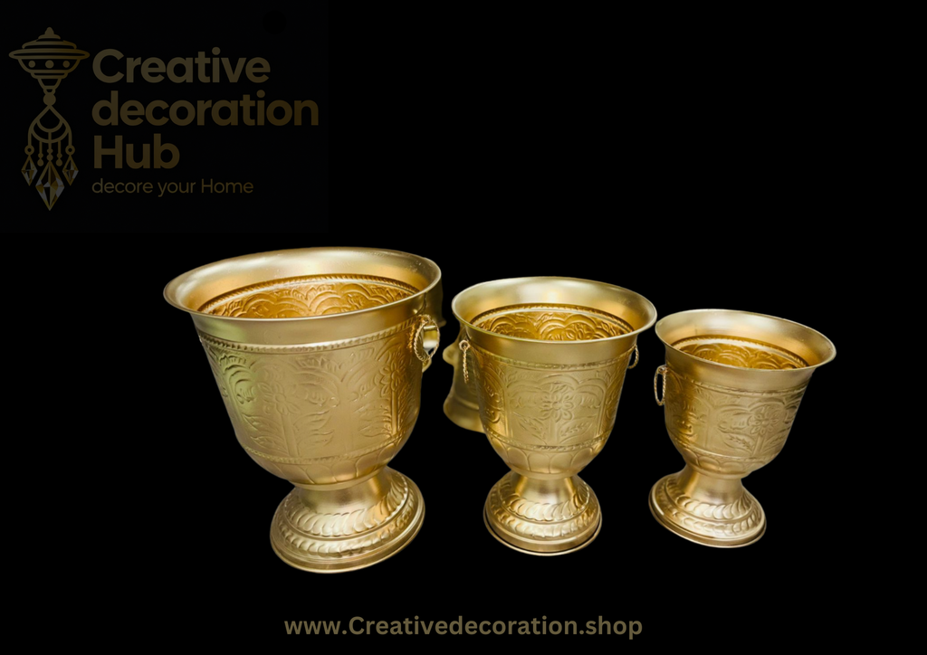 Gold metal set of 3 piece